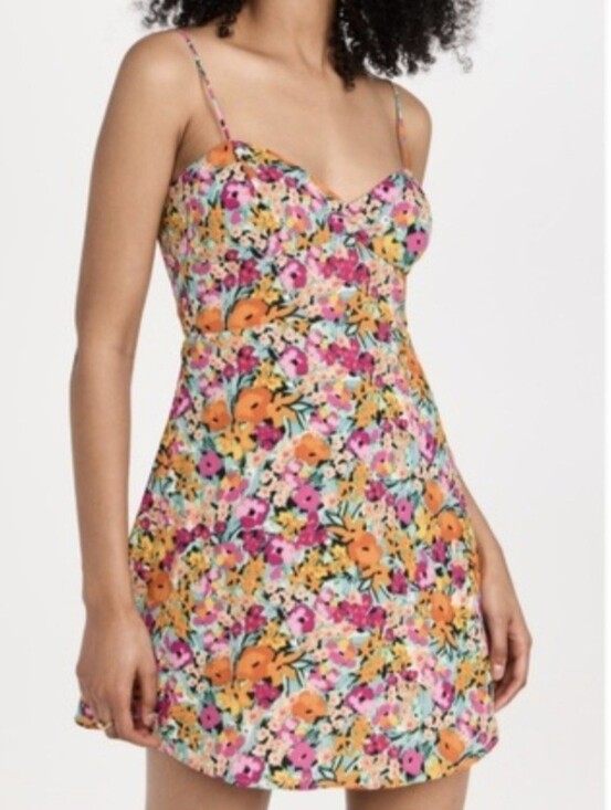 For Love And Lemons Dresses & Skirts - For Love & Lemons Dress Deena Pink Orange Tropical Garden Mini Size S NEW
